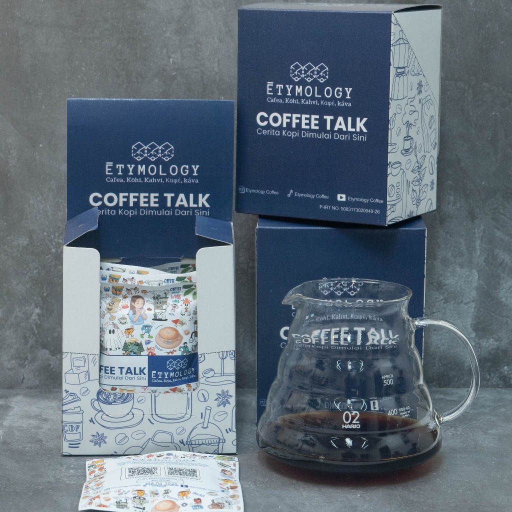 

Etymology Coffee Talk Single Dose Series - Motivasi | 1 Pack Isi 5 Pcs Kopi Mix Robusta & Arabica