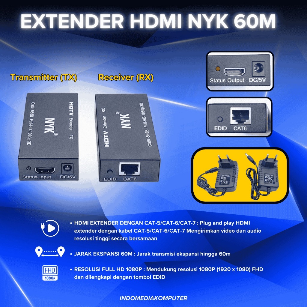Extender HDMI 60M NYK HDMI Extender NYK 60M NYK Extender HDMI Extender