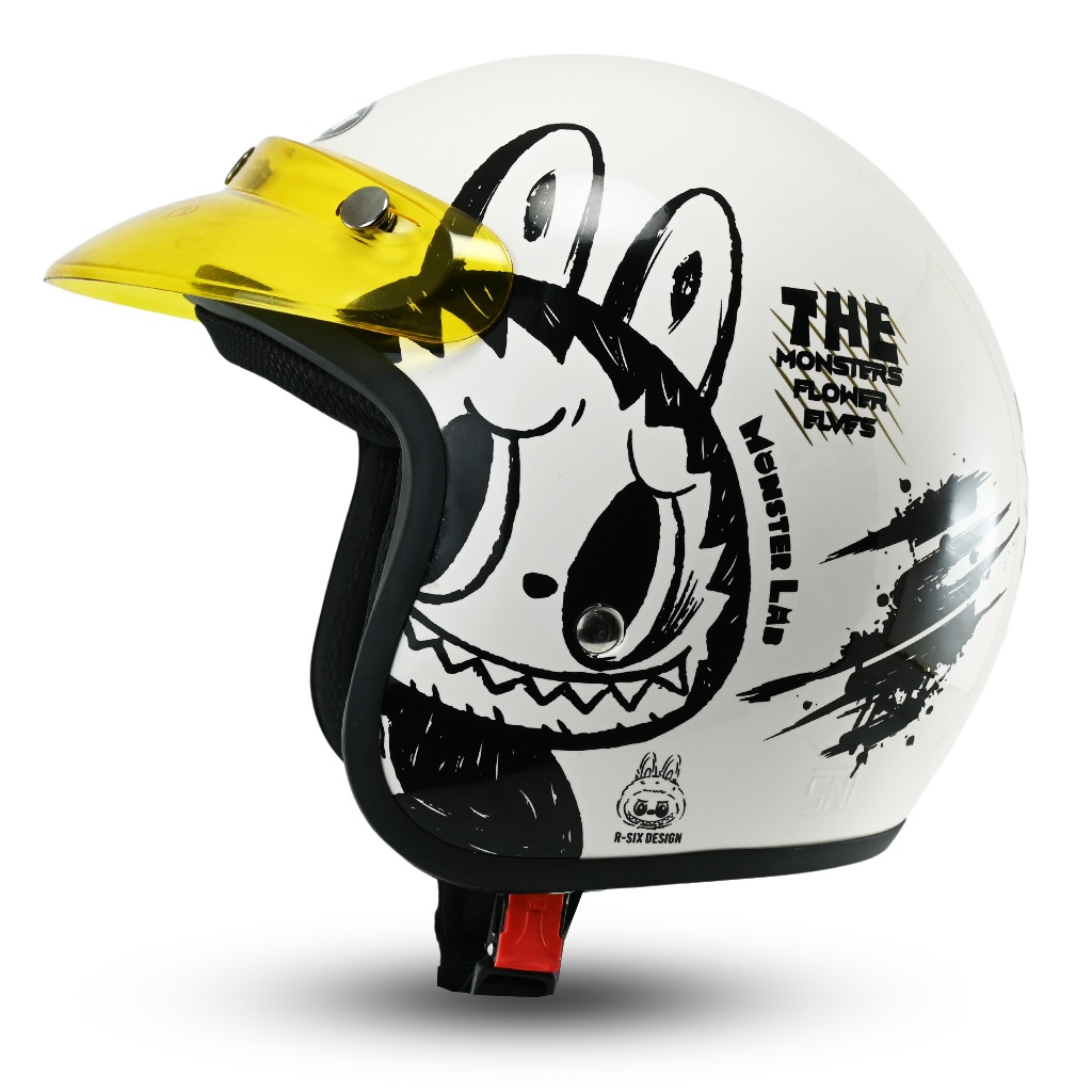 R-Six Design Helm Monster Pria Wanita SNI Premium Helmet