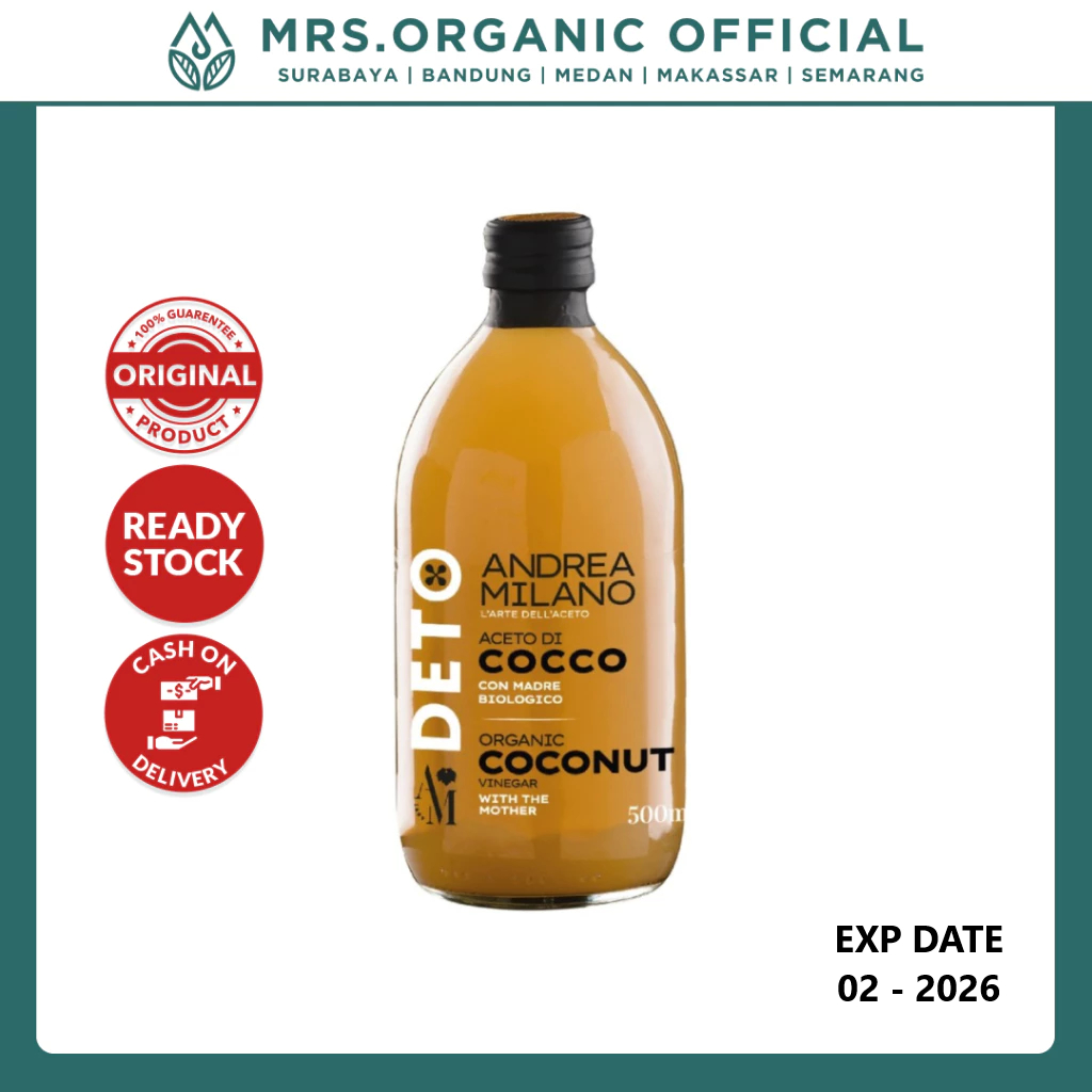 

Cuka Kelapa Andrea Milano Organic Coconut Vinegar Unfiltered 500 ml