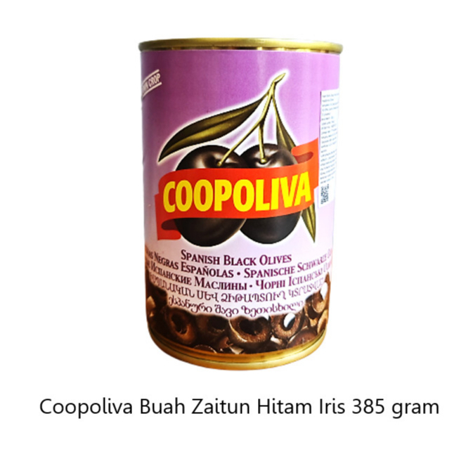 

COOPOLIVA Bla Sliced Olives Buah Olive Hitam Potong 385 Gr Termurah