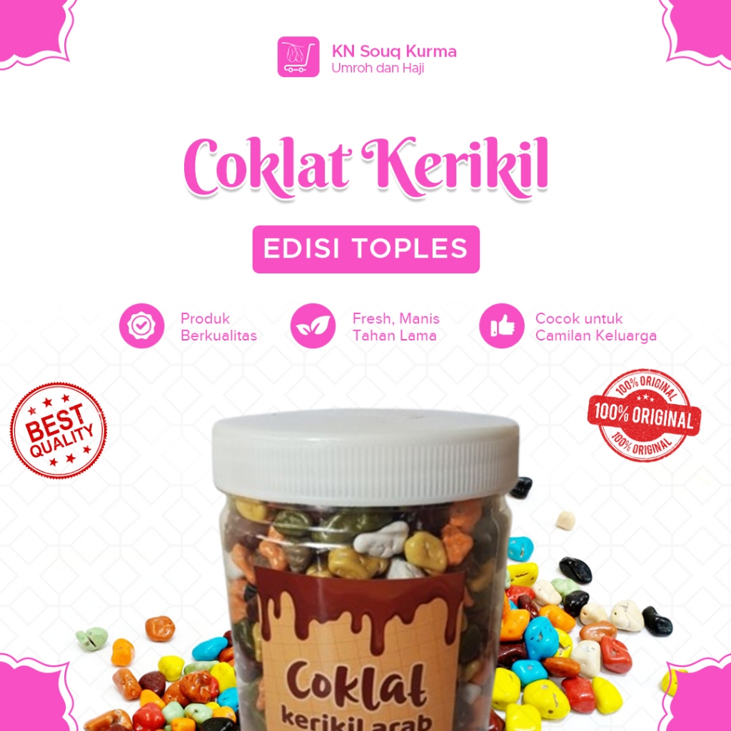 

Coklat Kerikil Arab Toples Premium 100% Asli - Coklat Batu Oleh Oleh Umroh dan Haji
