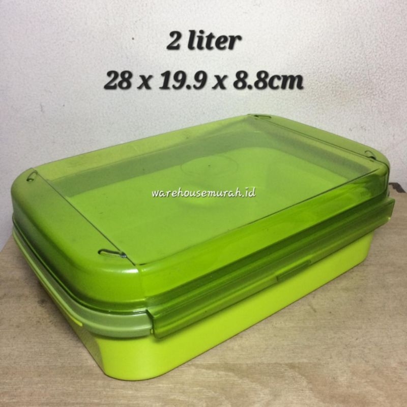 SIGNATURE RECTANGULAR 2 liter • EZY KEEPER 2L hijau by tupperwr