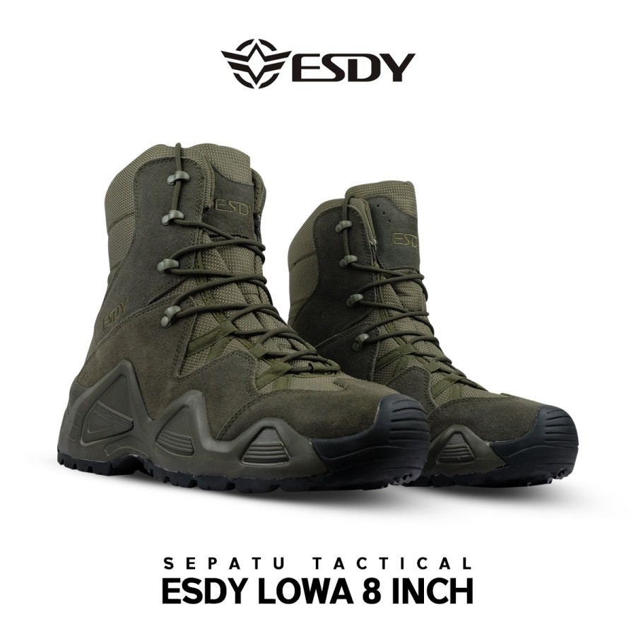 Sepatu Esdy Lowa Tactical Sepatu Esdy Lowa 8 Inch Hitam Hijau Coklat STOCK DITANYAKAN TERLEBIH DAHUL