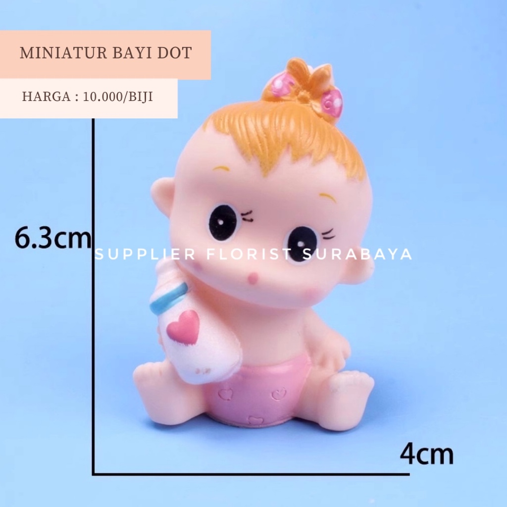 [1 BIJI] MINIATUR BAYI DOT PINK BIRU CEWEK COWOK PEREMPUAN LAKI LAKI BABY BOY BABY GIRL ONE MONTH 1 