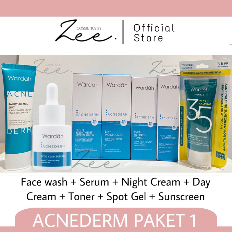 Wardah Acnederm Paket | Paket Lengkap Wardah Acnederm series