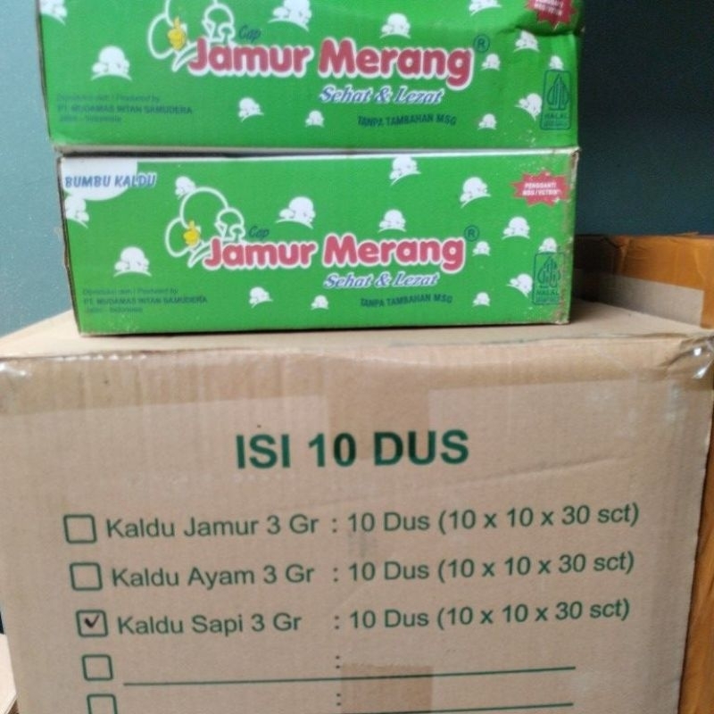 

Kaldu jamur merang reseller 1 karton 10 dus