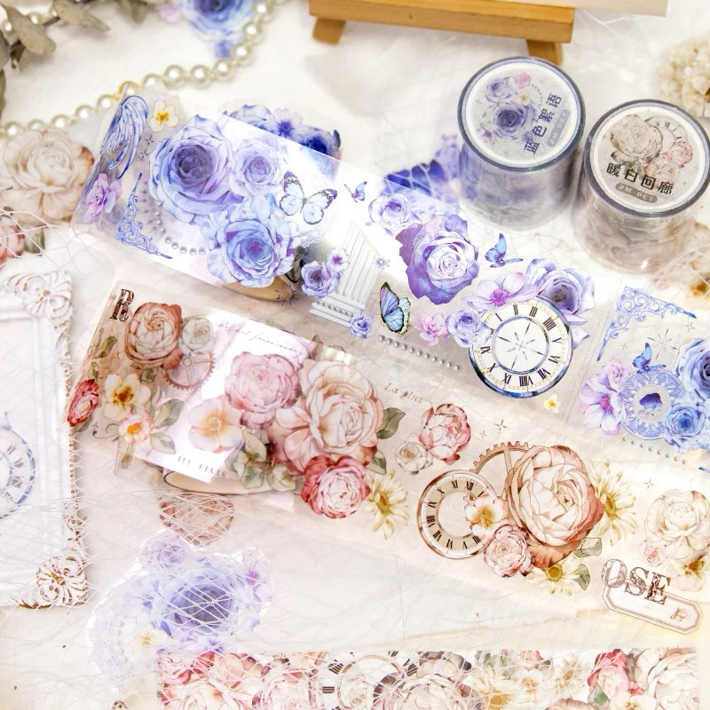 

Pink & Blue Timeless Roses PET Tape Roll