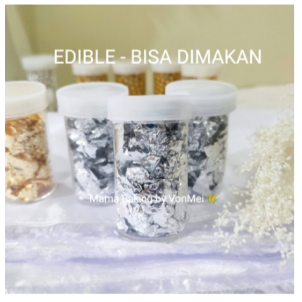 

Edible Sprinkle Kertas Cake Topping kcl SILVER