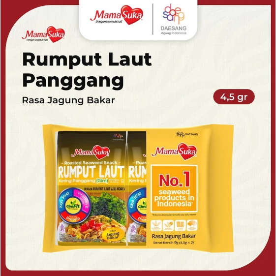 

Ygshop17 Mamasuka Rumput Laut Panggang 2 X 4,5 Gram Original , Barbeque , Spicy , Ghost Pepper ,