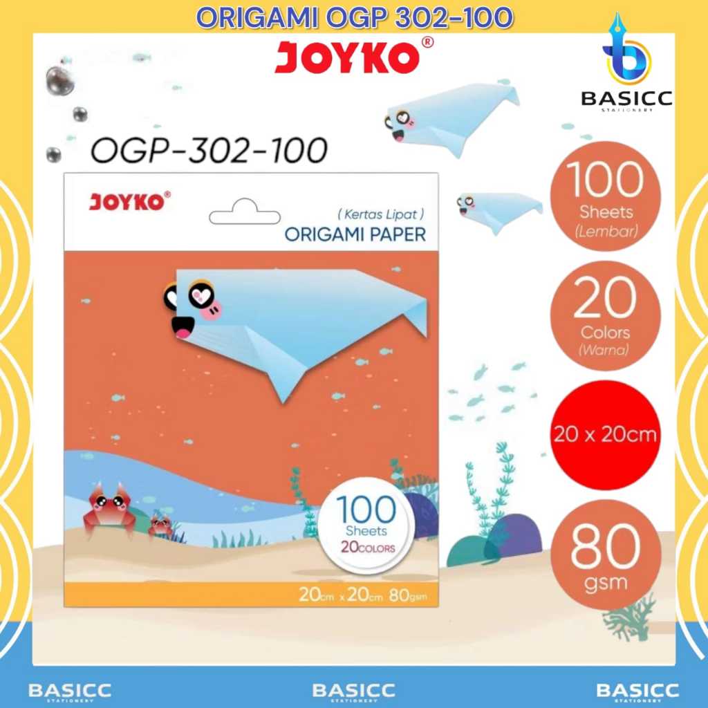 

Joyko Origami Paper 20x20cm Kertas Lipat Seni OGP 302-100 @1 Set