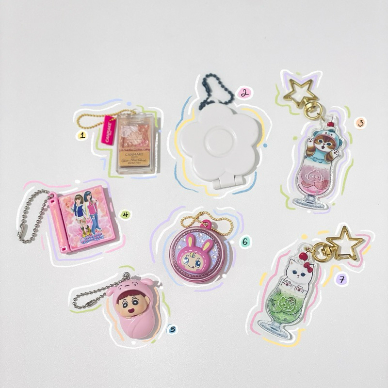 Ayakasakii Japanese Trinkets Gacha Keychain Canmake Mary Quant Mirror Mofusand Sanrio Acrylic Love a