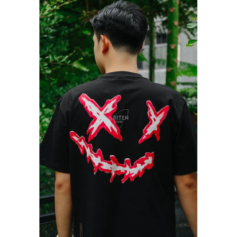 Ricky Is Clown Joker Red White Tee Black Original / Baju Kaos RickyisCLown Authentic