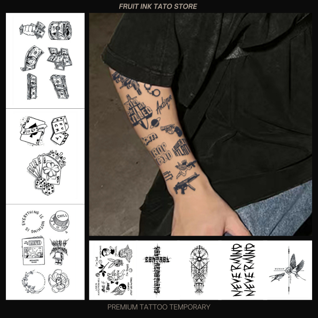 FRUIT INK TATTOO TEMPORARY 11x18 CM MOTIF CEWE COWO TAHAN LAMA 15 HARI PREMIUM QUALITY TATO TEMPORER
