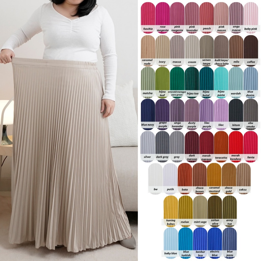 Rok Plisket Payung Super Jumbo / Rok Payung Big Size / Rok Jumbo Big Size / Rok Plisket Super Jumbo