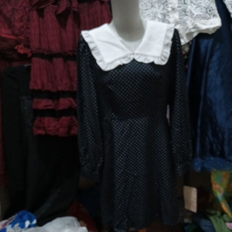 dress wanita polkadot korea