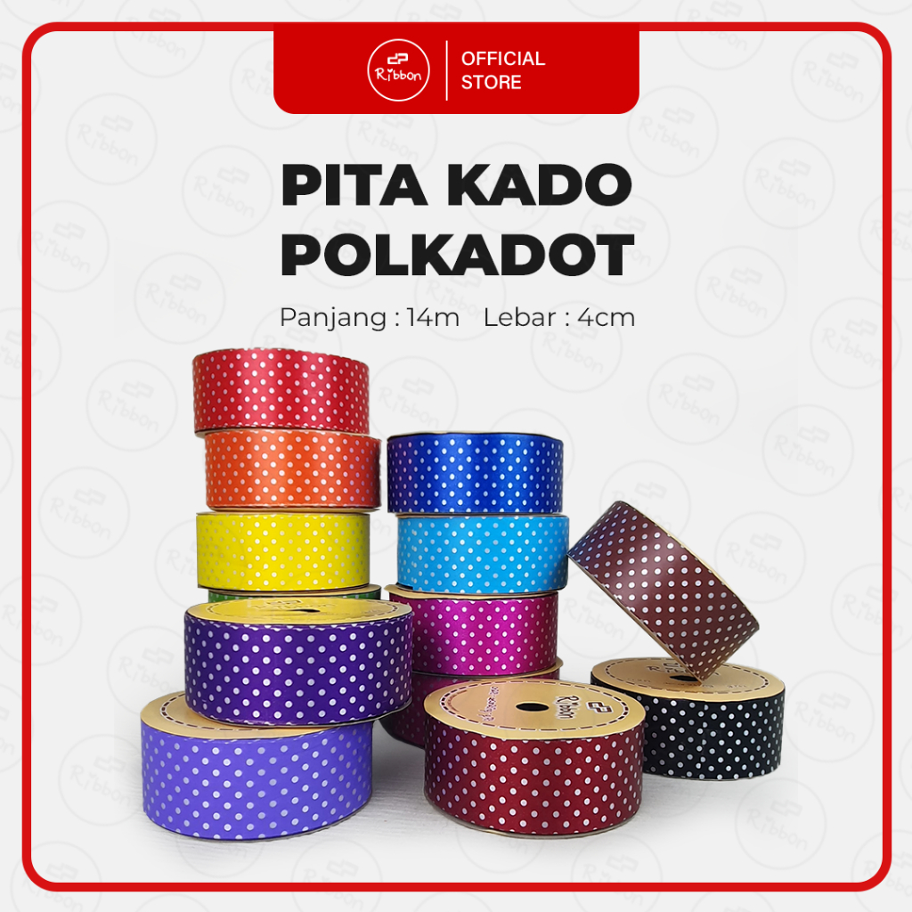 

Pita Kado 4cm Polkadot 1.5" Jepang Ribbon Kertas Plastik Dekorasi 4 cm Hampers 38mm