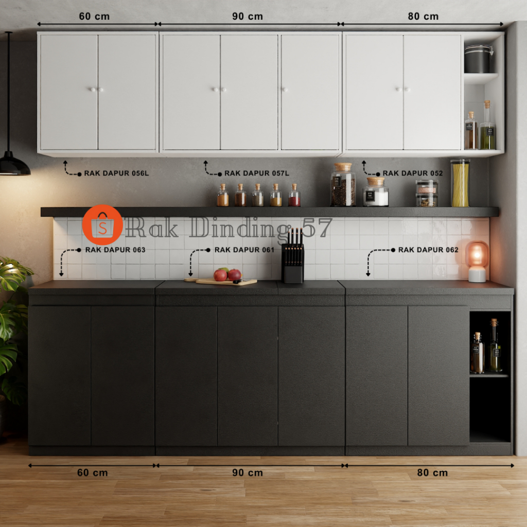 Kitchen Set Atas Bawah Minimalis Set Rak Dapur Lemari Dapur Serbaguna Paket Rak Dapur Dinding