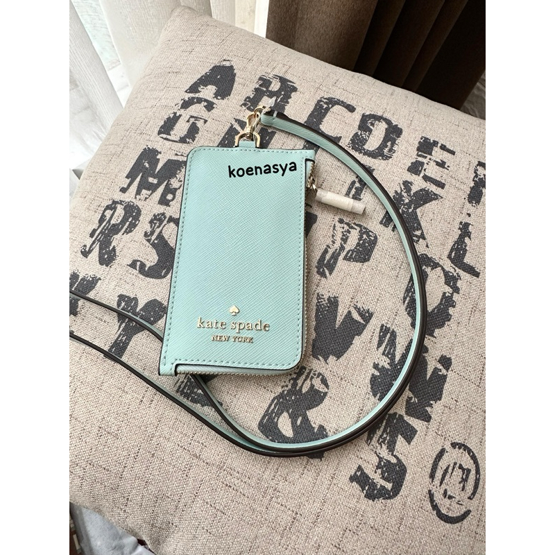 

kate spadeoriginal ks madison id lanyard blue glow new