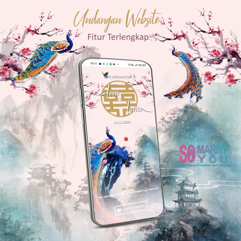 Promo Undangan Digital Website Pernikahan Chinese Nature Pink Web Invitation Chinese Nature Pink Onl