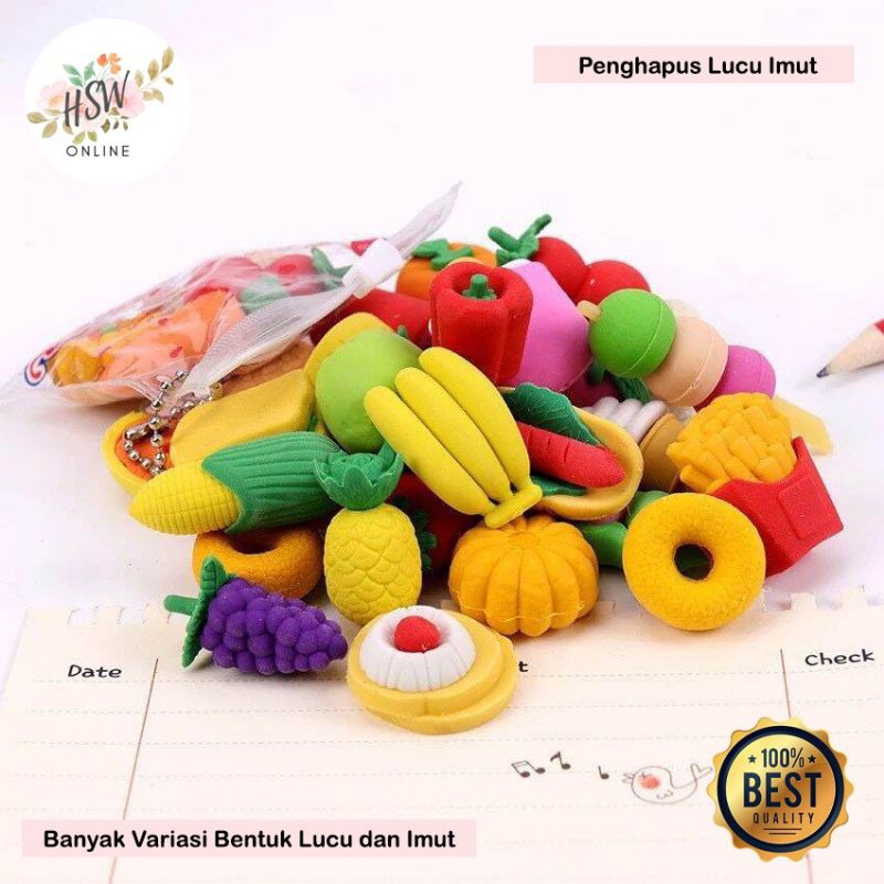 

Penghapus Pensil Lucu Unik Motif Buah Sayur Hewan Penghapus Karakter