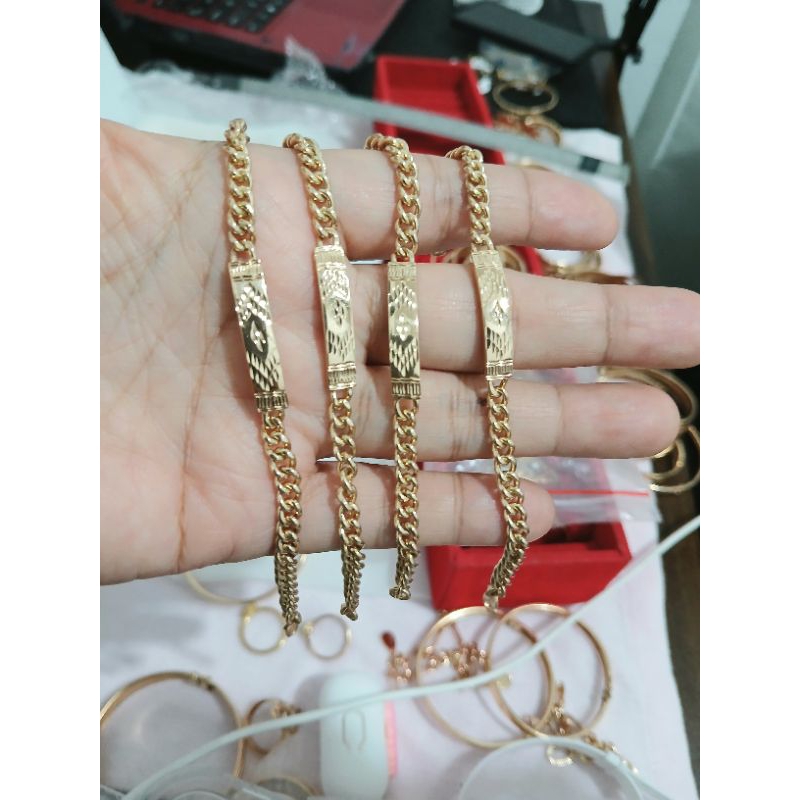 Gelang EMAS SWASA BAYI RANTAI PLAT 1 AWET 99% PERSIS EMAS ASLI