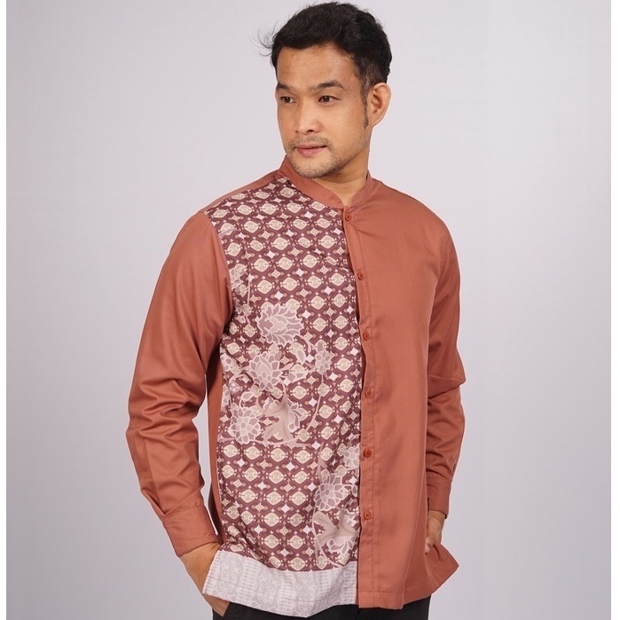 ELZATTA Sarimbit Mailera Men Marsala - Baju Pakaian Muslim Laki-laki Dewasa Koko Ayah Lengan Panjang