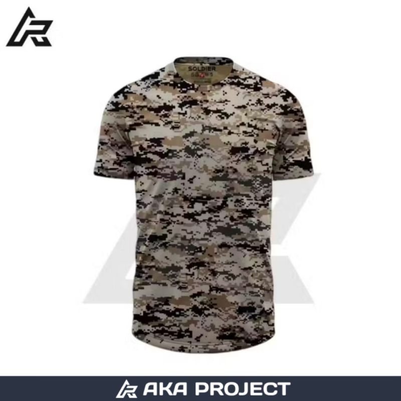 KAOS DRYFIT GURUN KAOS LORENG ARMY GURUN