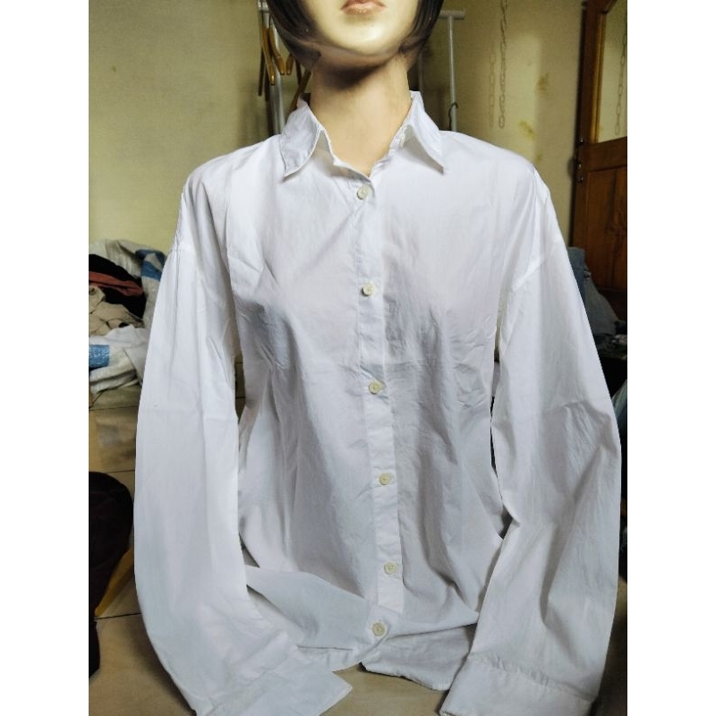 kemeja topten putih bersih ld 110, panjang 70cm