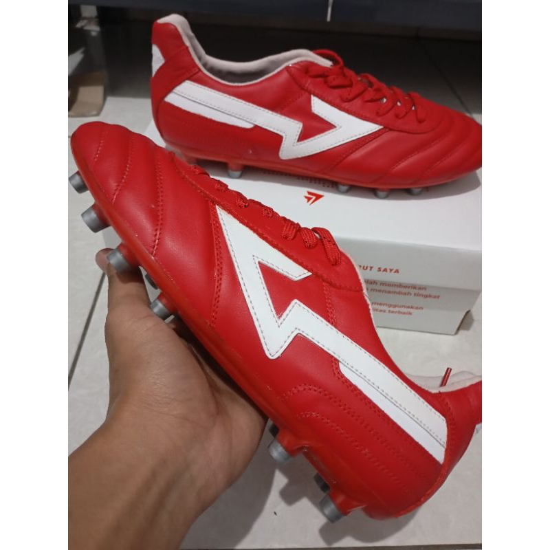 SEPATU SEPAKBOLA CALF LEATHER SEVSPO MAESTRO 2.0 ZS MERAH PUTIH LEATHER