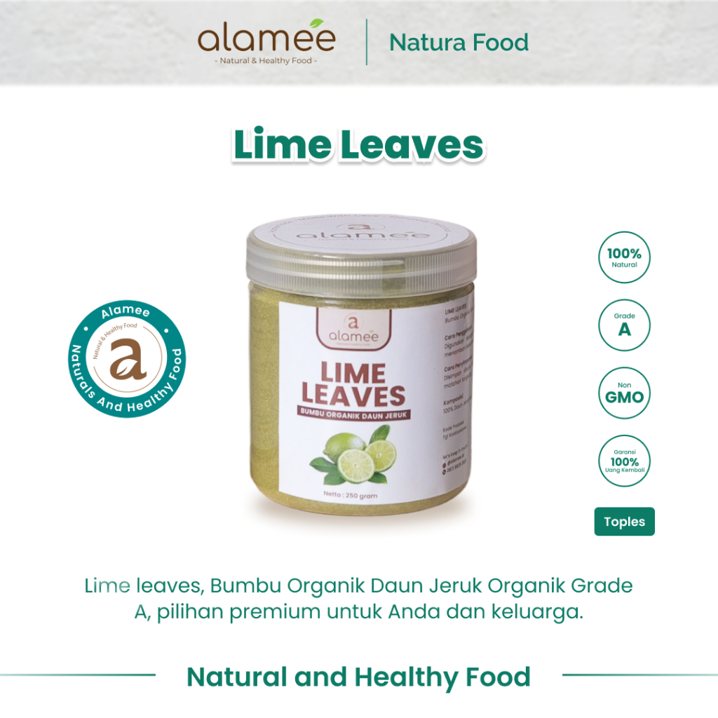 

ALAMEE Bubuk Daun Jeruk Bumbu Instan Lime Powder Dapur Organik Murni Asli Seasoning