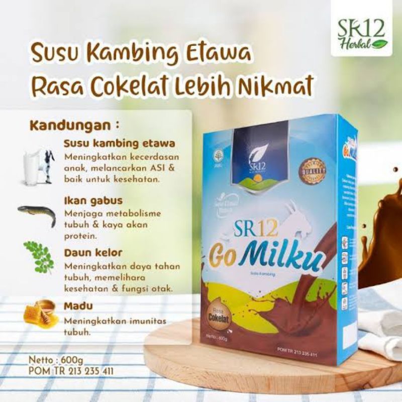 

Gomilku SR12 Susu kambing etawa, susu kesehatan susu 0% gula