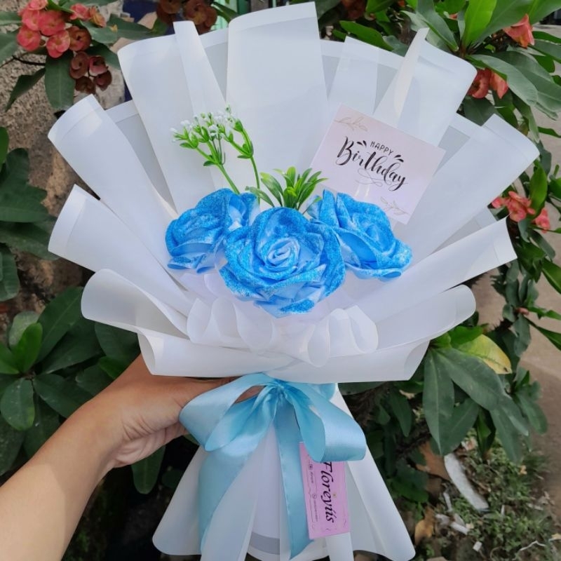 

(floreyiis) Buket bunga pita satin isi 3
