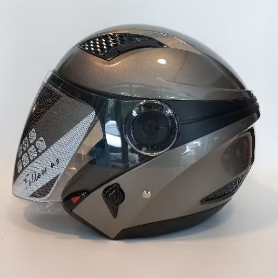 HELM ZEUS ZS610 DARK SILVER DOUBLE VISOR