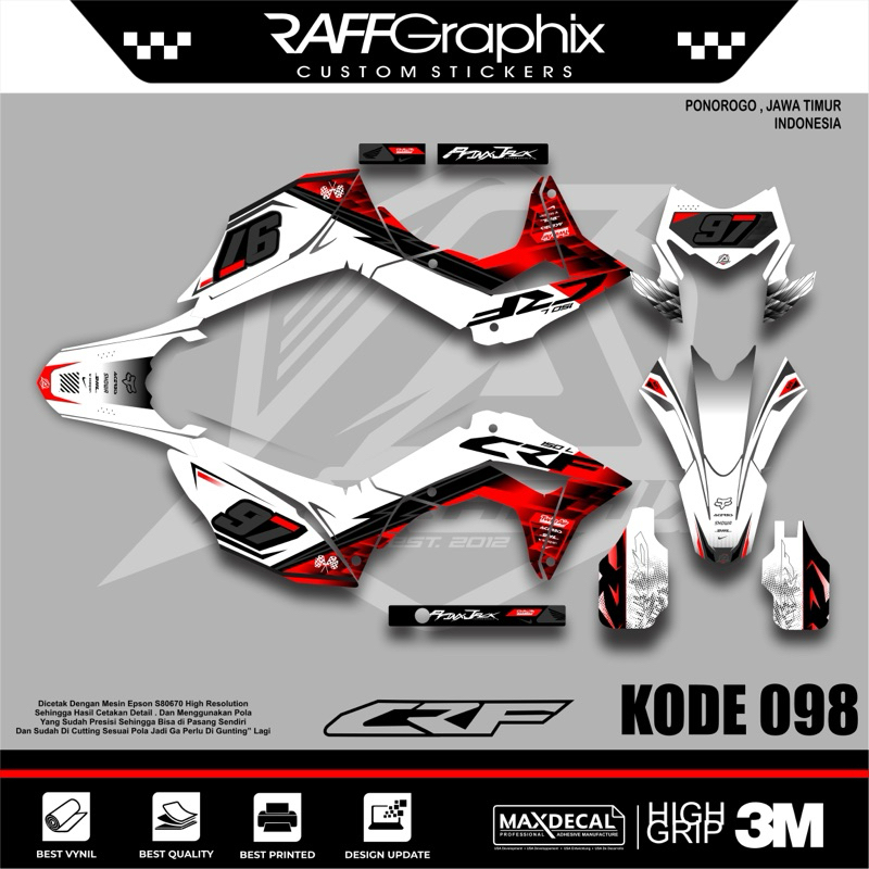 Sticker decal crf termurah-sticker decal crf 150l -sticker crf 150l-decal sticker crf