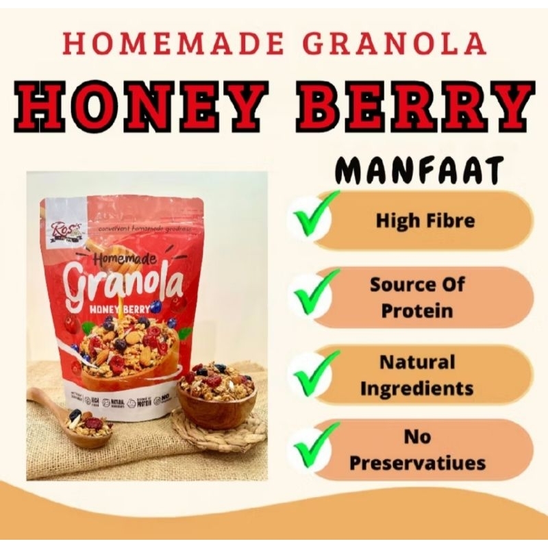 

Ros's recipe Granola Honey Berries 150gr & 300gr