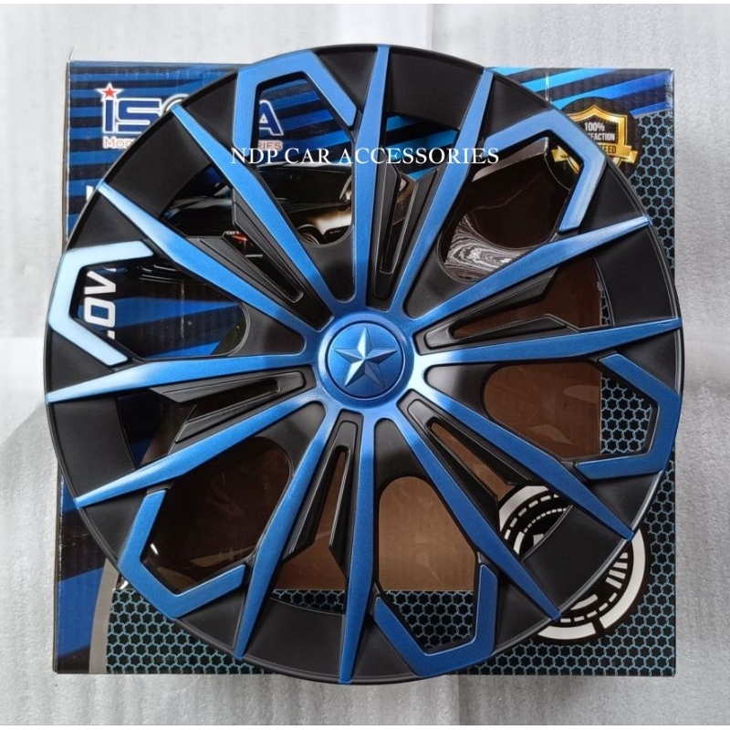 JF Biru Hitam - Dop Roda Mobil Ring 13 Dan 14 Wheeldop / Welldop / Cover Velg Mobil Universal
