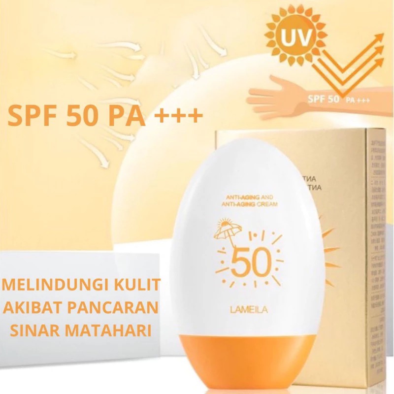 SVMY Sun Block SPF 50 Sun Screen Wajah Tahan 12 Jam PA+++ Egg Sunblock Sunscreen 3053
