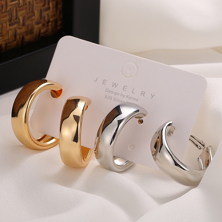 Hanya untuk anda SERENA  Big Earrings Anting Tusuk Tindik Emas Perak Gold Silver Giwang Besar Model 