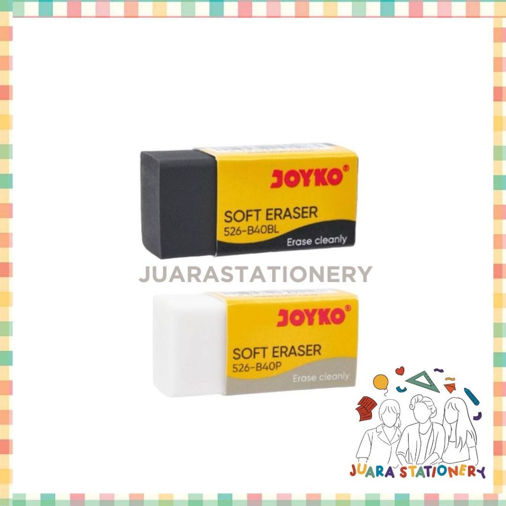 

Penghapus JOYKO Soft Eraser 526-B40 Kecil Hitam dan Putih