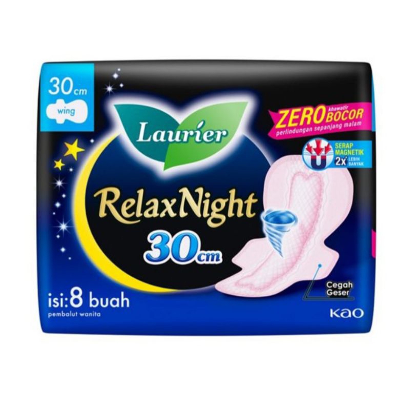 Laurier Relax Night Wing - Pembalut Wanita - Pembalut Malam - Pembalut Sayap - Pembalut Laurier Nigh
