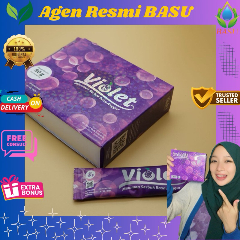 VIOLET COLLAGEN BASU BASU PRODUK BASU COLLAGEN IKAN COLLAGEN PENCERAH KULIT