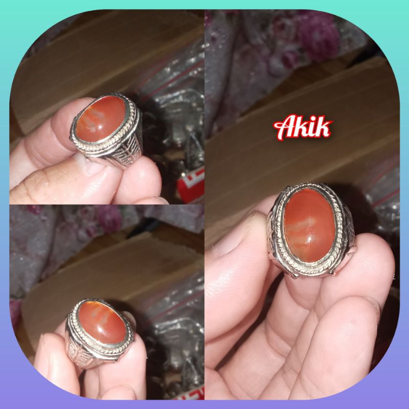 Cincin Batu Akik Batu Alam Asli Natural