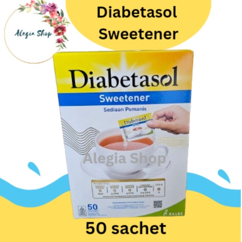 

Diabetasol sweetener 50 sachet Gula Diabetasol murah Gula Diabetes DEBM Keto