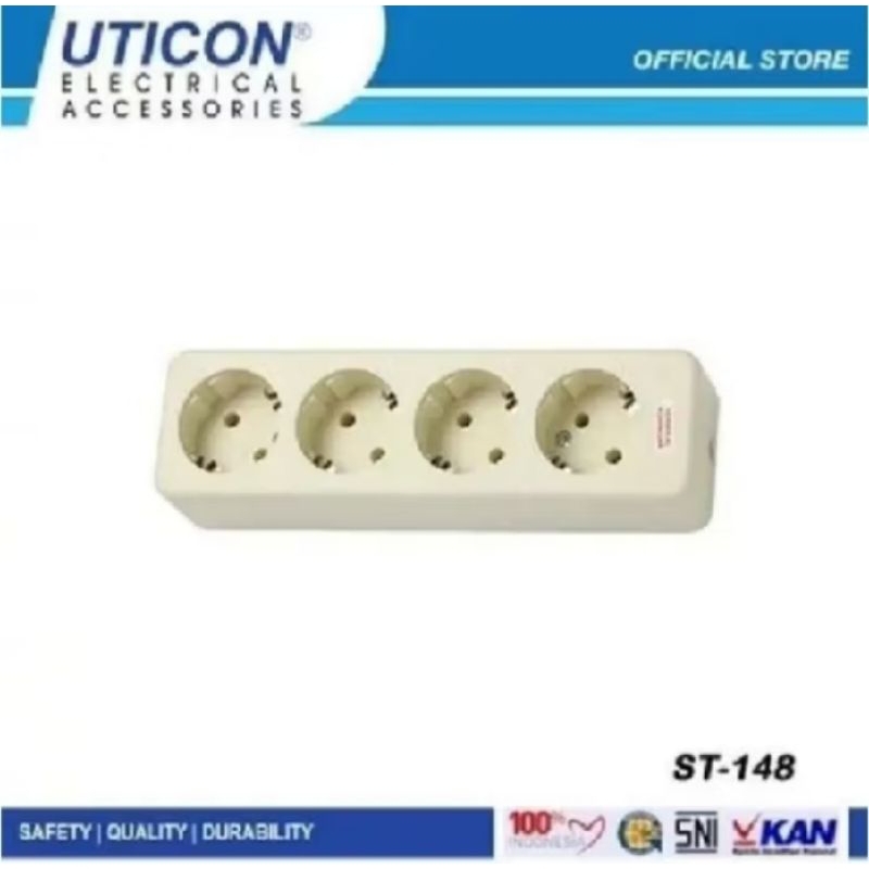 StopKontak arde Lubang 4 uticon Terminal kuningan Sambungan Kabel listrik Colokan Cok stop kontak