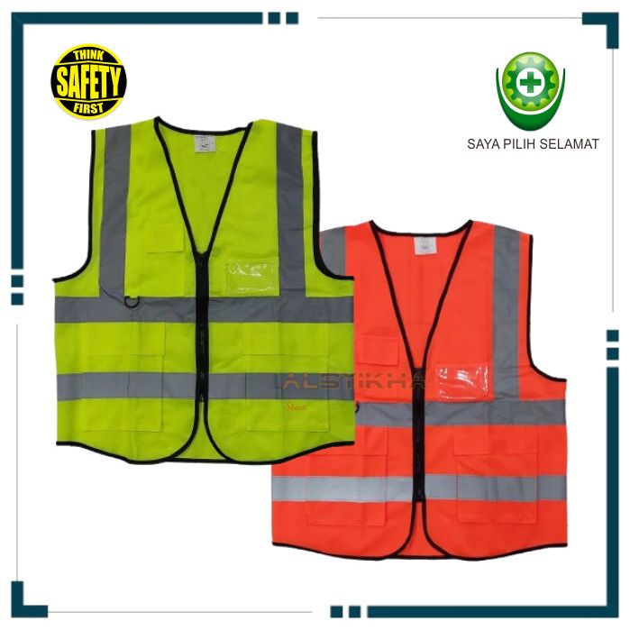 Big Sale Rompi Safety Proyek Kantong Resleting Rompi Safety Proyek Id Holder Rompi Reflektif