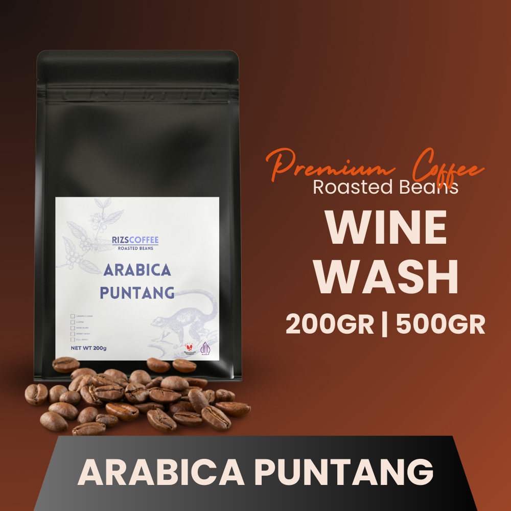 

Rizscoffe Kopi Puntang Arabika Wine Proses Arabica Puntang Asli 200 500 gram Biji dan Bubuk