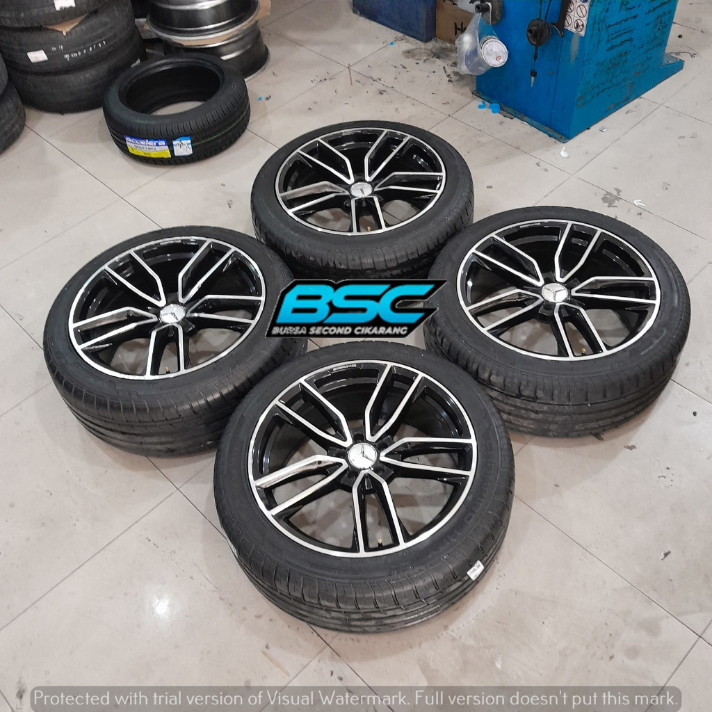 Velg Racing Bekas R20 Rep. AMG Pcd 5x112 Ban 255/45 Ring 20 Buat Mercy Mercedez CRV Terios Rush Xtra
