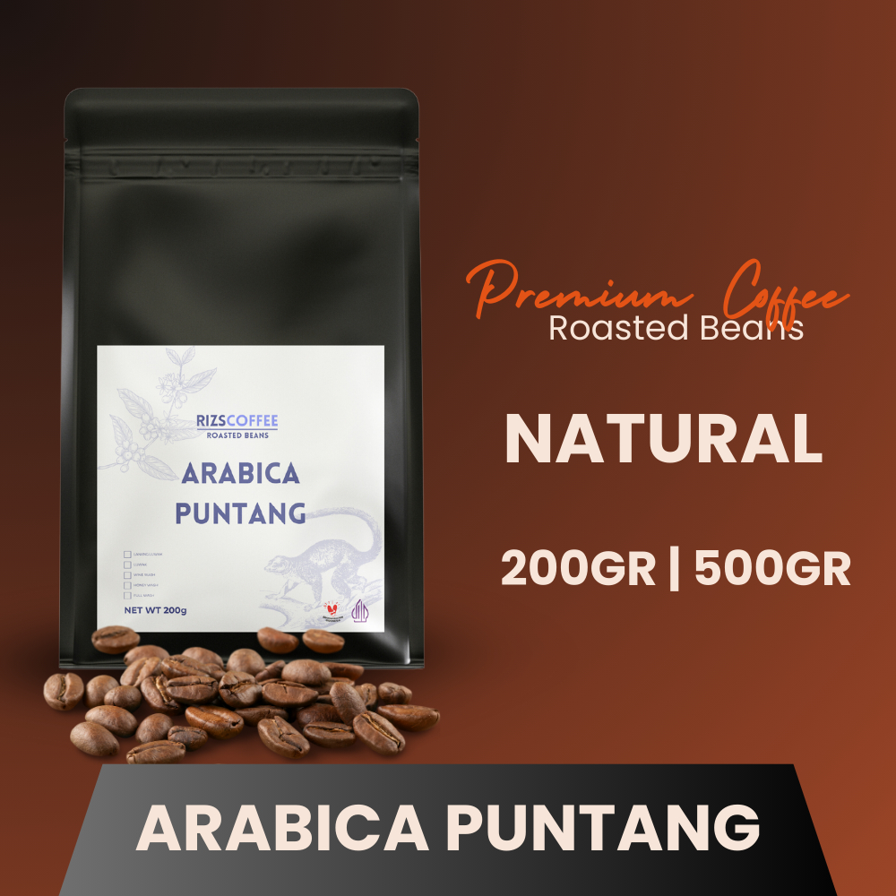 

Rizscoffe Kopi Puntang Arabika Natural Proses Arabica Puntang Asli 200 500 gram Biji dan Bubuk