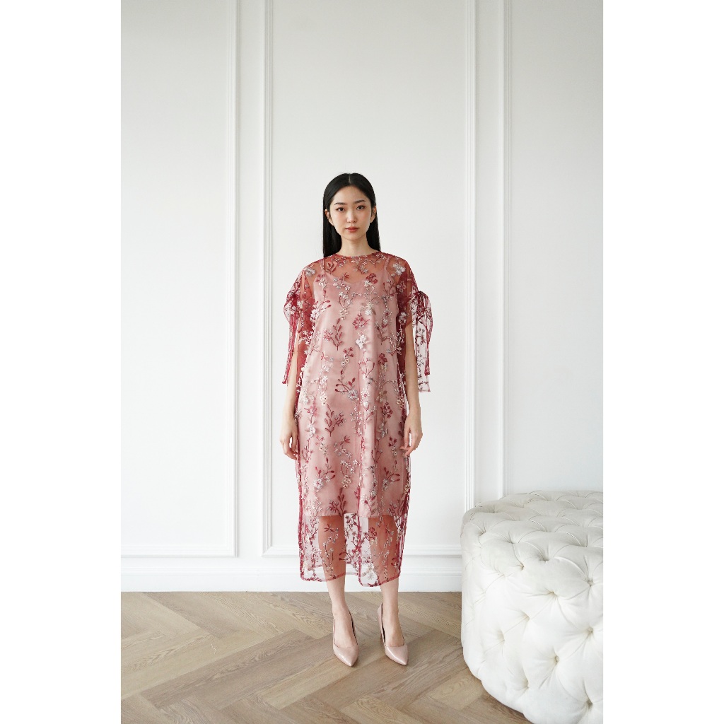 Belleann Mensa Bridgerton Series Dress in Maroon | Dress Wanita | Tunik Kaftan Gamis Abaya | Baju Le